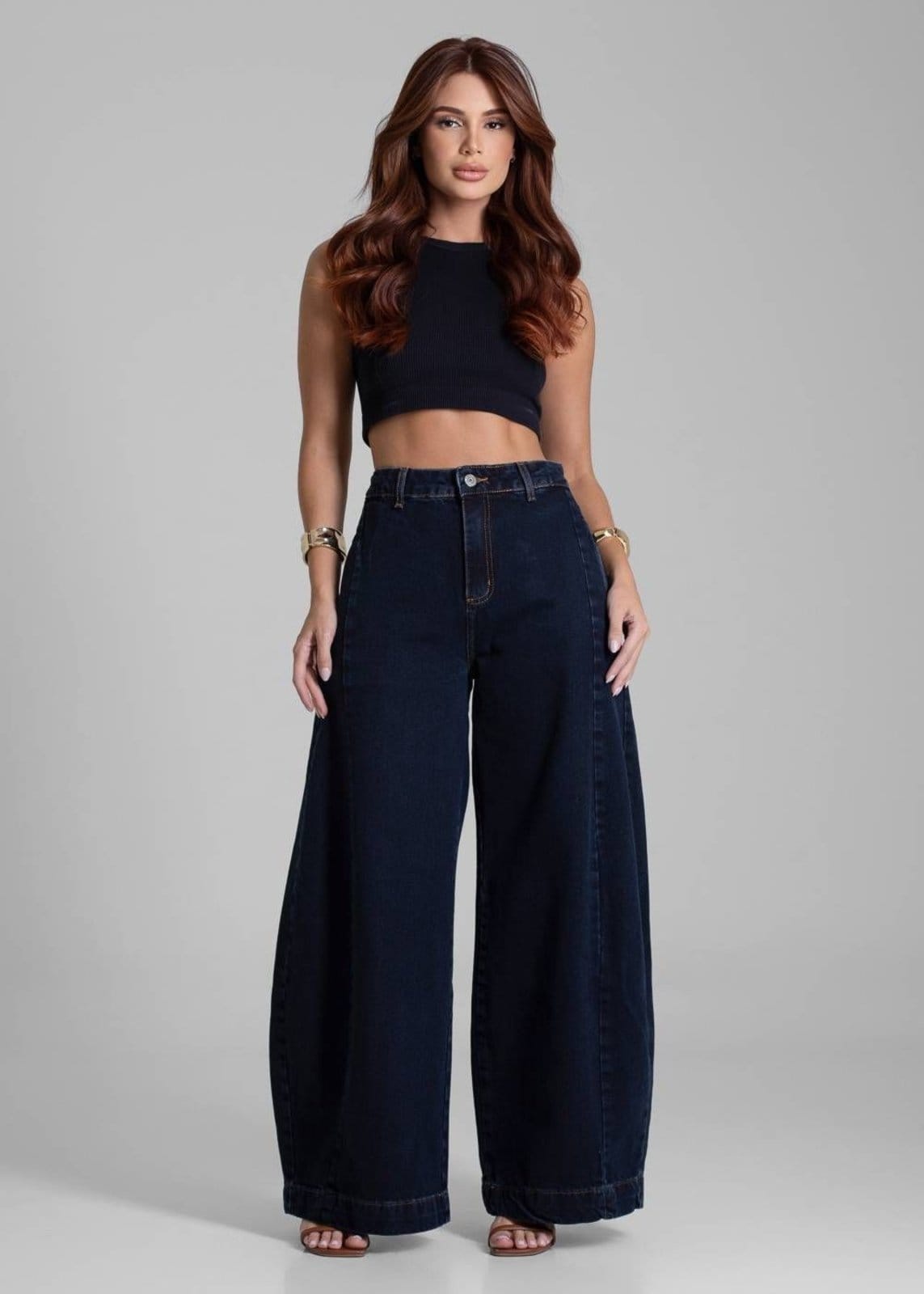 Vista 2 Calça Jeans Sawary Balloon - 282602 Sawary azul