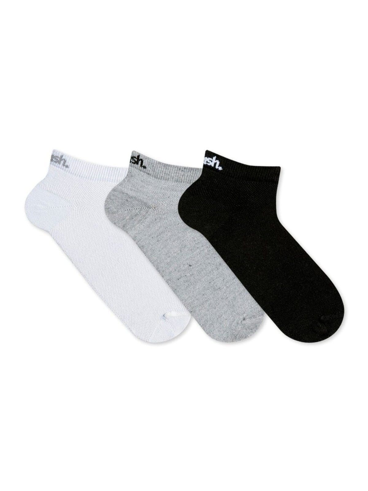 Kit com 3 Meias Cano Curto Mash 205.02 cinza