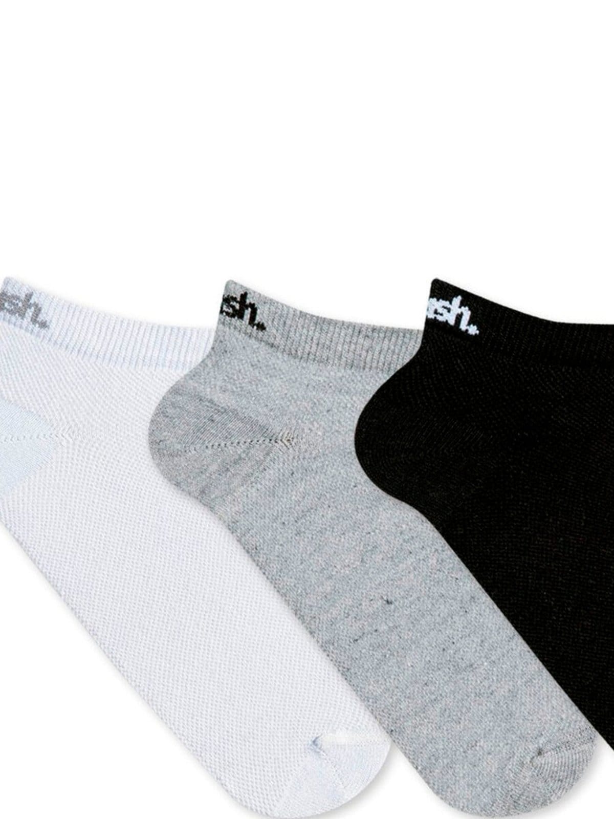 Vista 2 Kit com 3 Meias Cano Curto Mash 205.02 cinza MASH preto