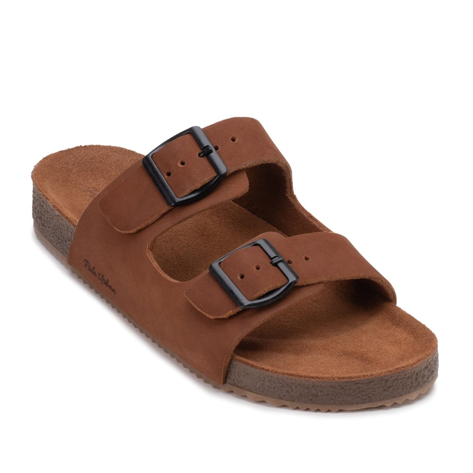 Chinelo Slide Masculino Fivela Ajustável em Couro Nobre Castor