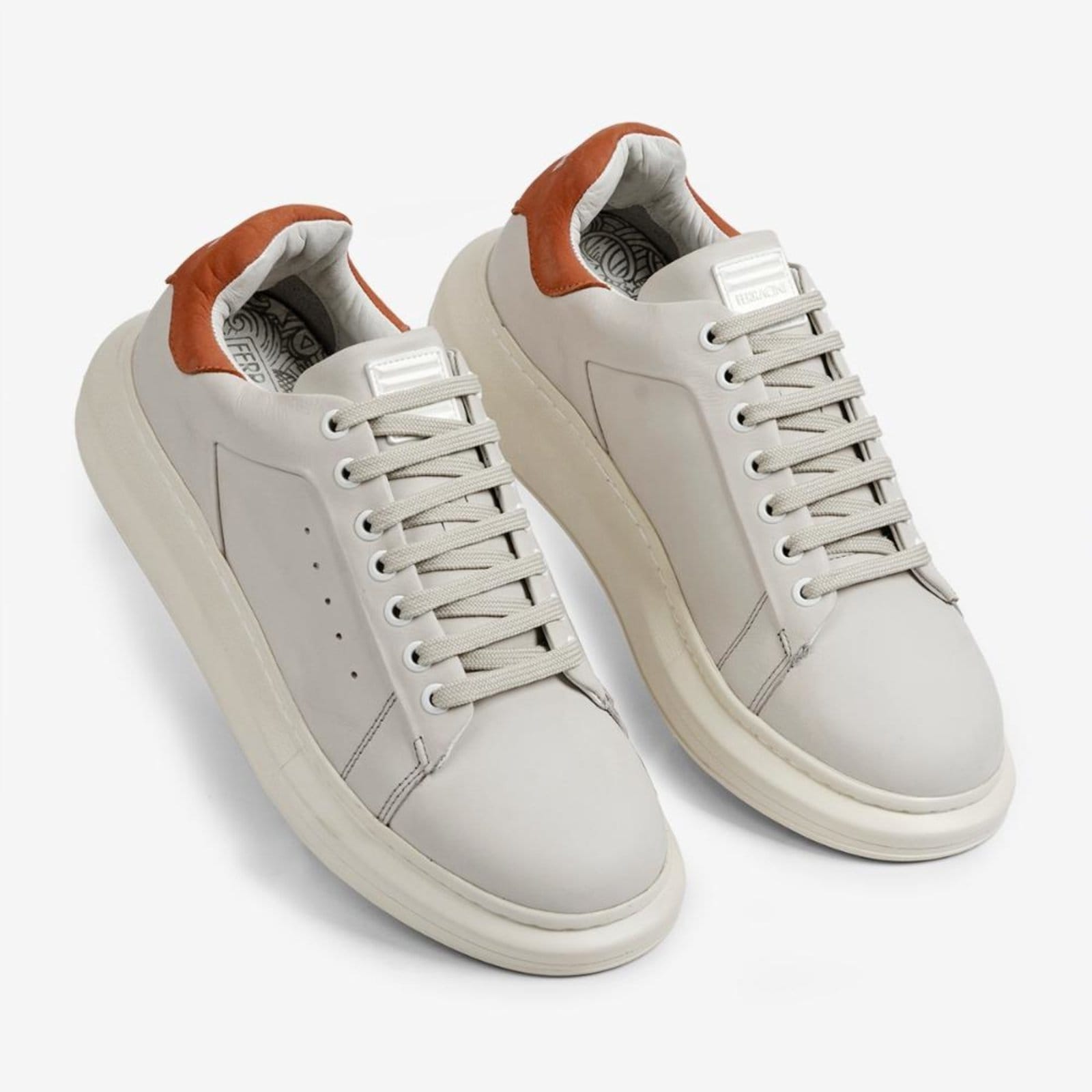 Vista 2 Tênis Couro Casual Ferracini Masculino Impulse 7614-570D FERRACINI branco