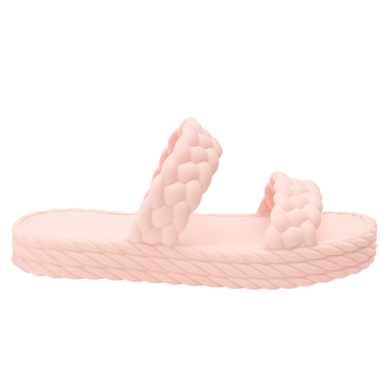 Vista 2 Chinelo Feminino Anna Andrade Plataforma Flat Slide Casual Sandália Leve Tendência Claro Anna Andrade rosa