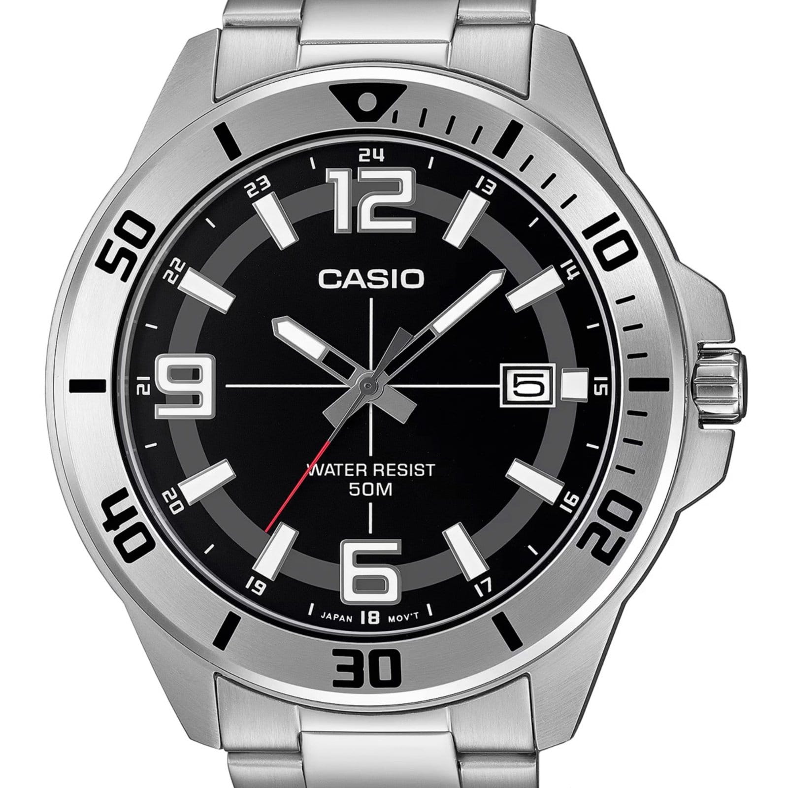 Vista 2 Relógio analógico Casio Aço MTC-100D-1BVDF- SC | Prata Casio cinza