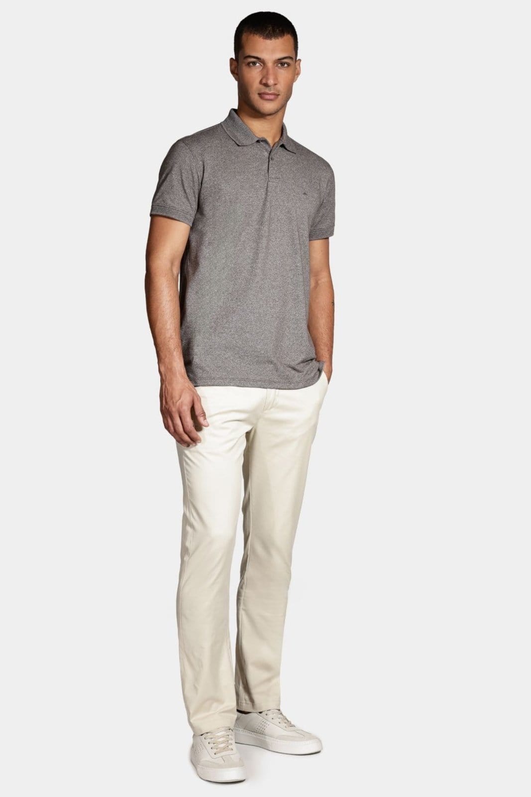 Vista 2 Polo Aramis Piquet Gola Jacquard Militar Aramis verde