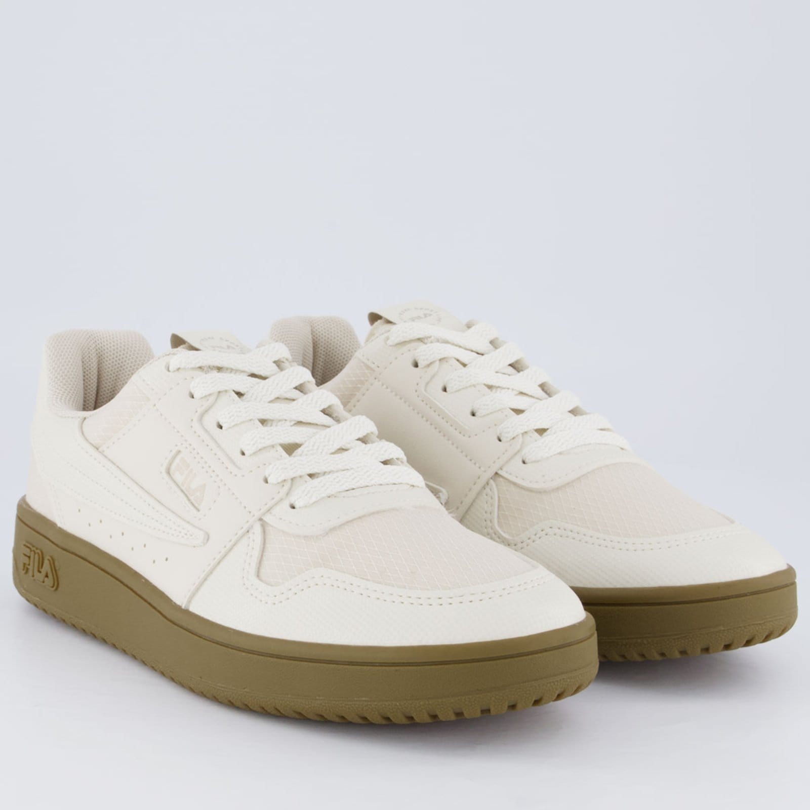 Vista 2 Tênis Fila ACD Classic Feminino e Marrom Fila bege