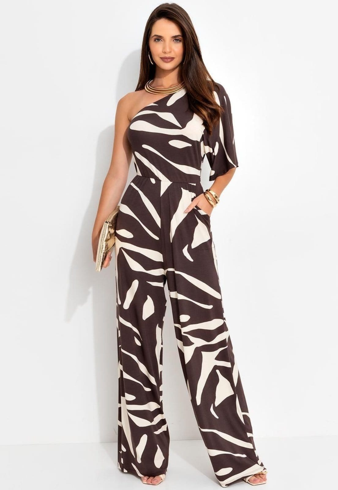 Macacão Em Malha De Viscose Folhagem Orgânica