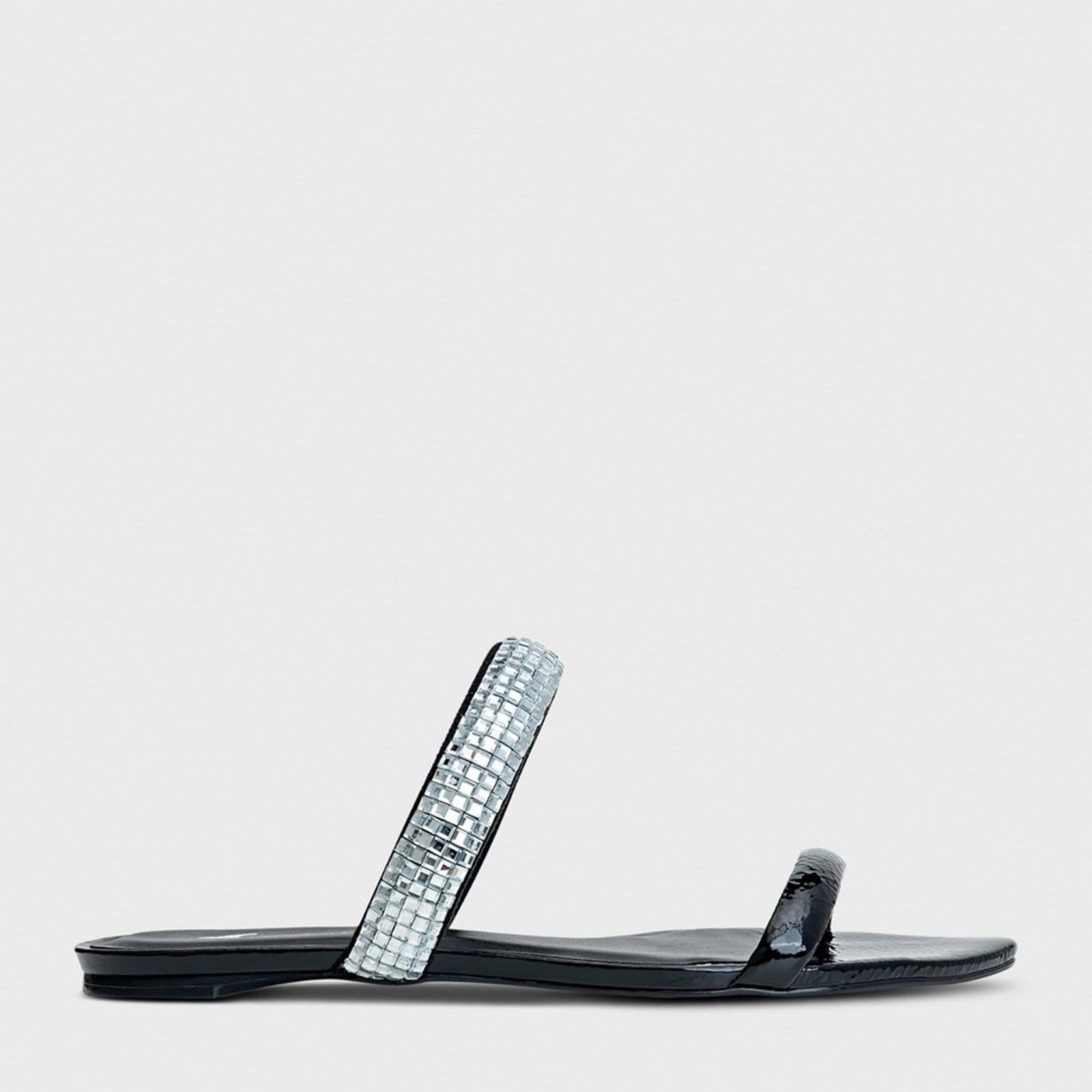 Chinelo Flat Line Cristal e Couro Carrano 239030