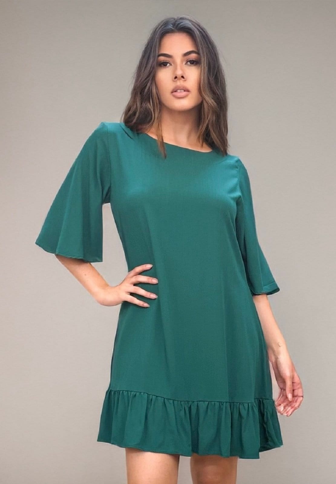 Vestido Curto Amazonia Vital Viscose Estampa Musgo