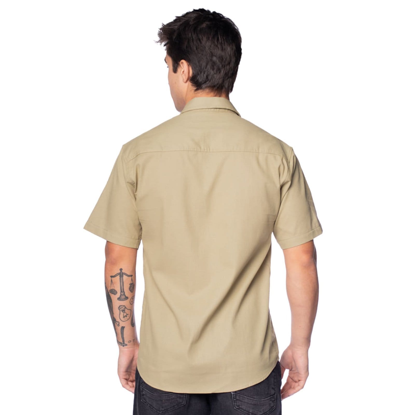 Vista 2 Camisa Masculina Gangster Texturizada Claro Gangster verde