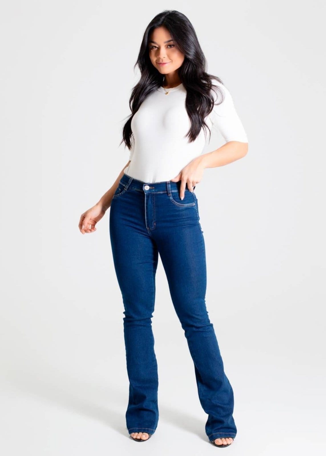 Vista 2 Calça Jeans Sawary Boot Cut - 280274 Sawary azul