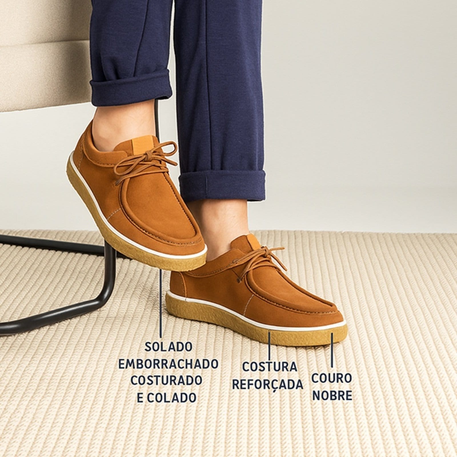 Vista 2 Bota Masculina Couro Legítimo Rústica Vintage Estilo Coturno Terra super shoes marrom