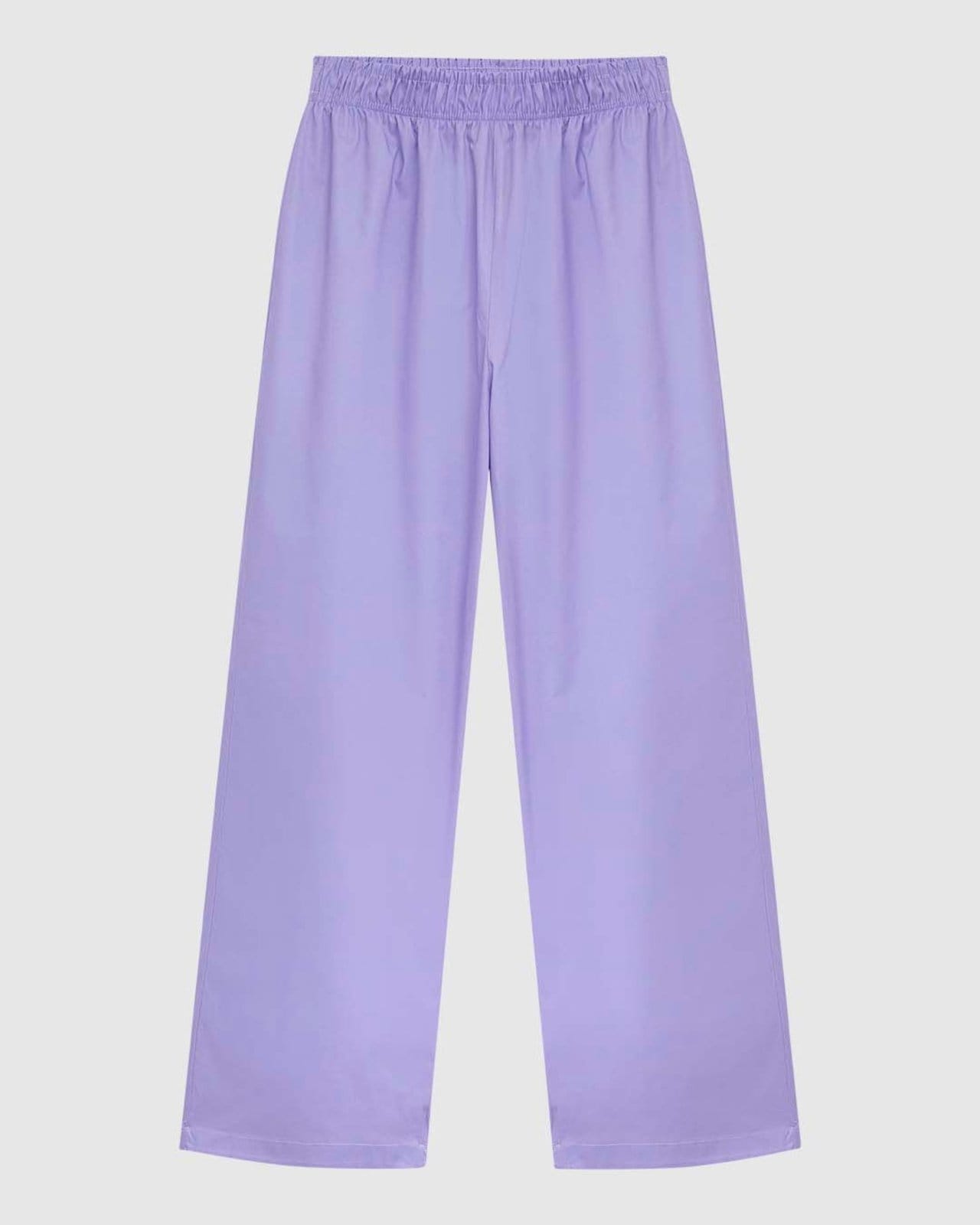 Calça Wide Leg Feminina Cós Elástico Em Tricoline