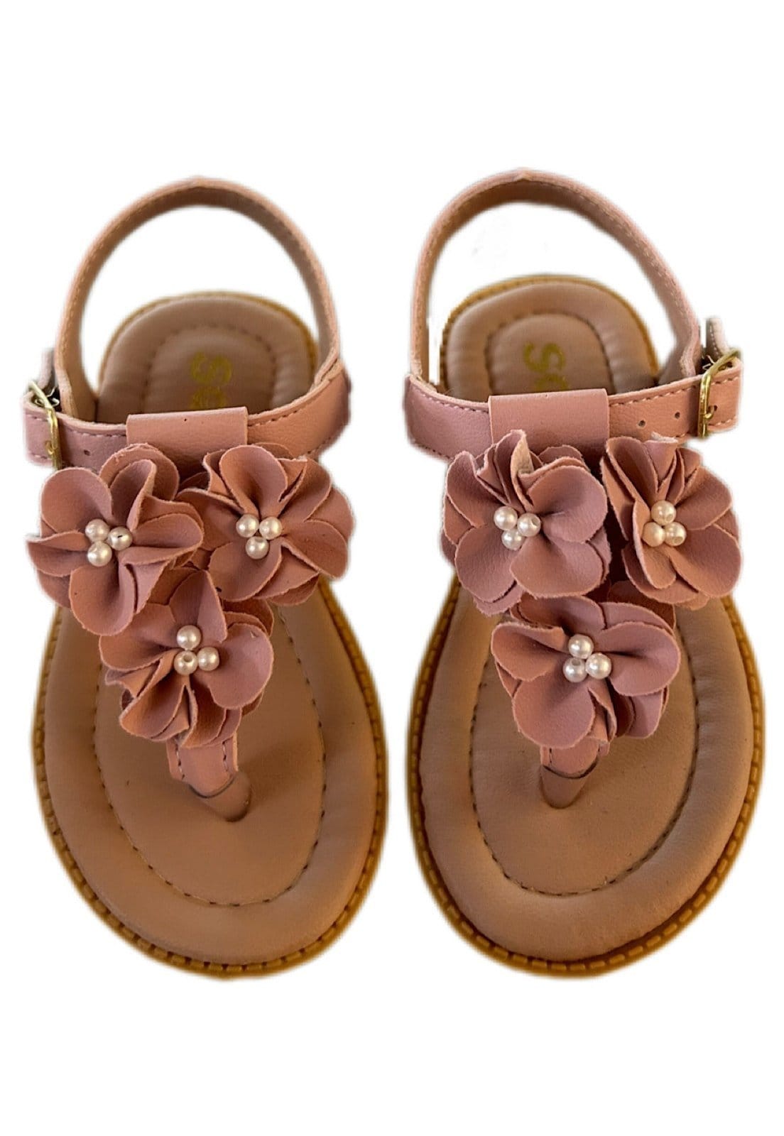 Vista 2 Infantil - Sandália menina infanil Solzim de dedinho tres Flores SOLZIM CALÇADOS nude