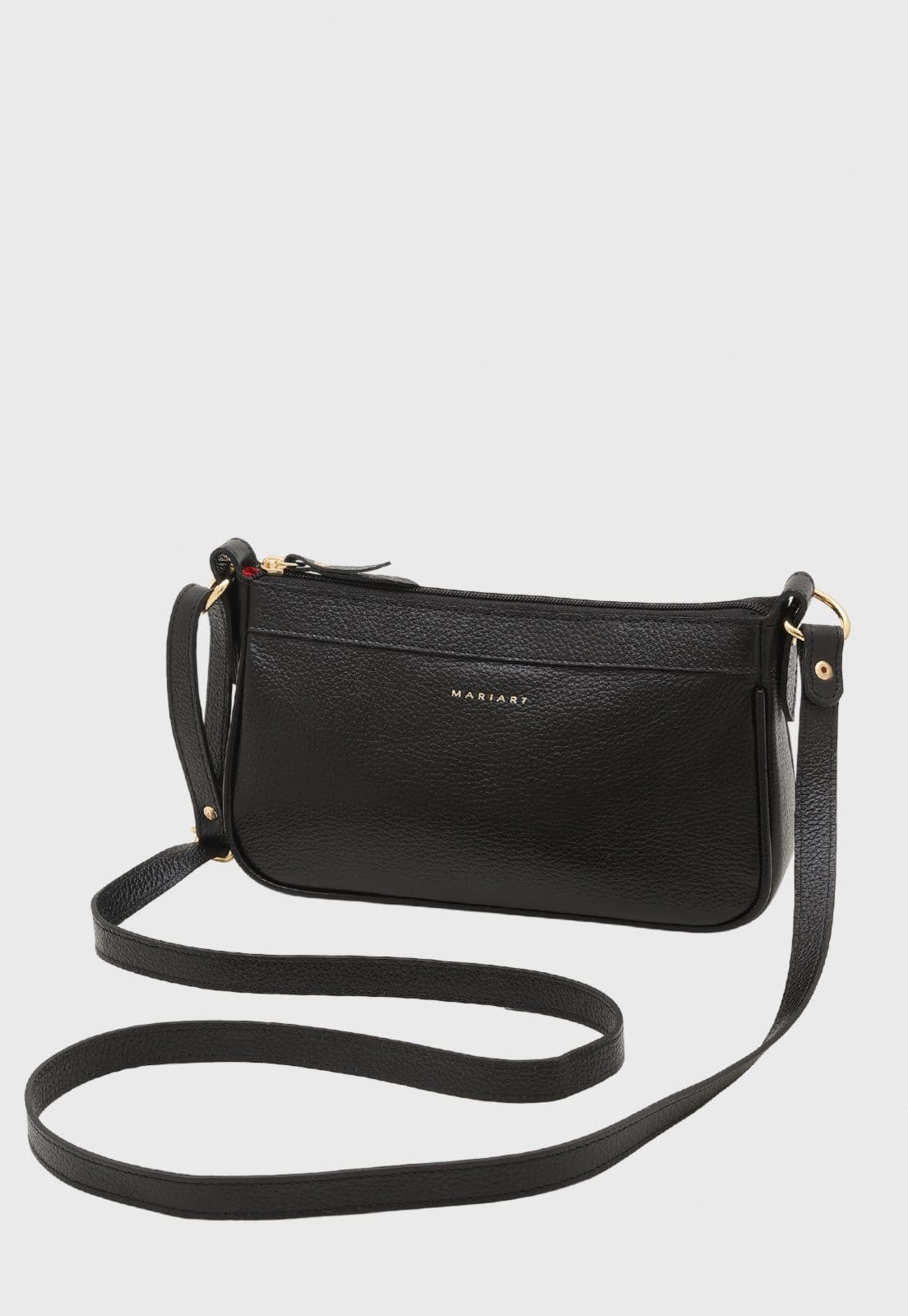 Bolsa Transversal de Couro Mariart Maragogi Preta