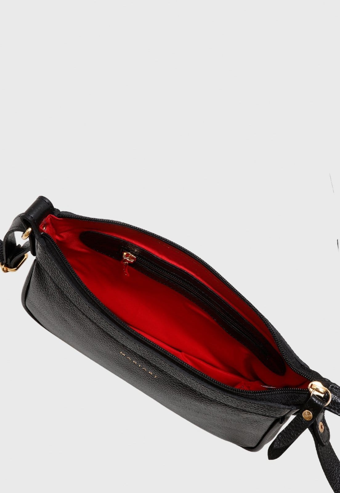 Vista 2 Bolsa Transversal de Couro Mariart Maragogi Preta Mariart preto