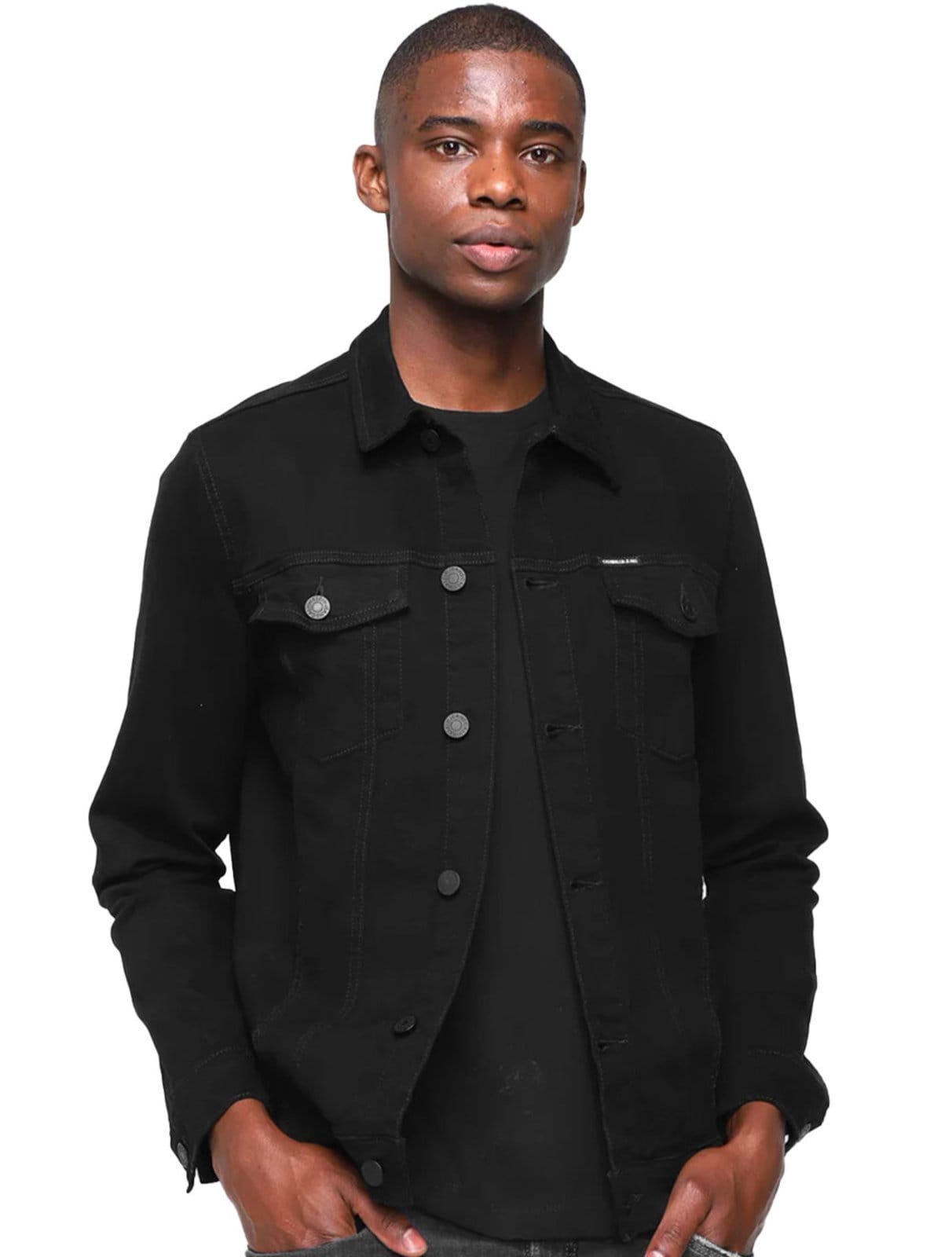Jaqueta Calvin Klein Jeans Trucker Essential Infinite Black Preta