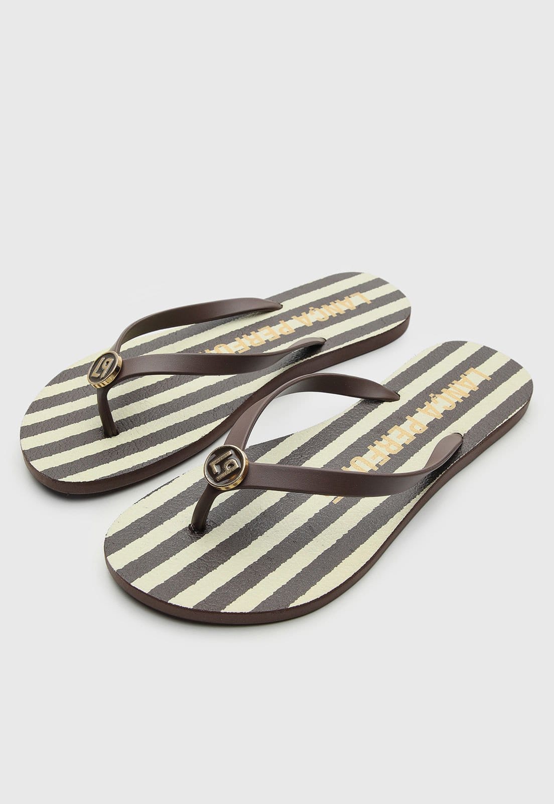 Vista 2 Chinelo Feminino Lança Perfume Tiras Finas Lança Perfume marrom