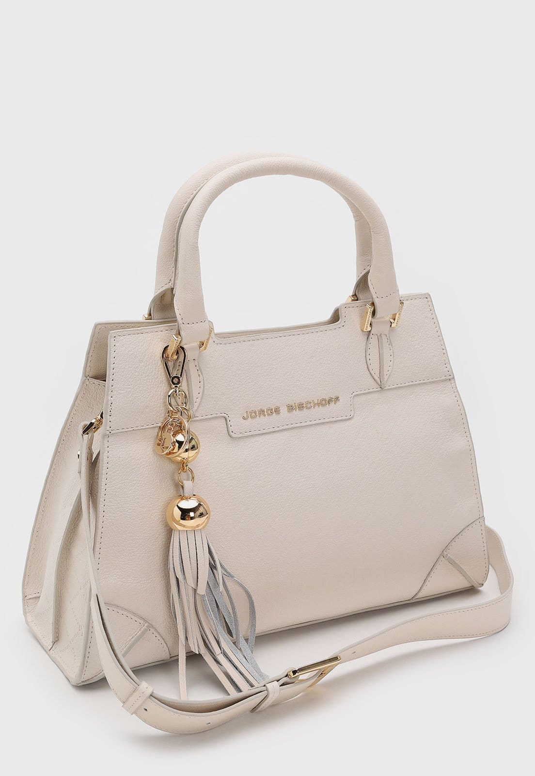 Vista 2 Bolsa Feminina Jorge Bischoff Grande Texturizada Off-White Jorge Bischoff off-white white