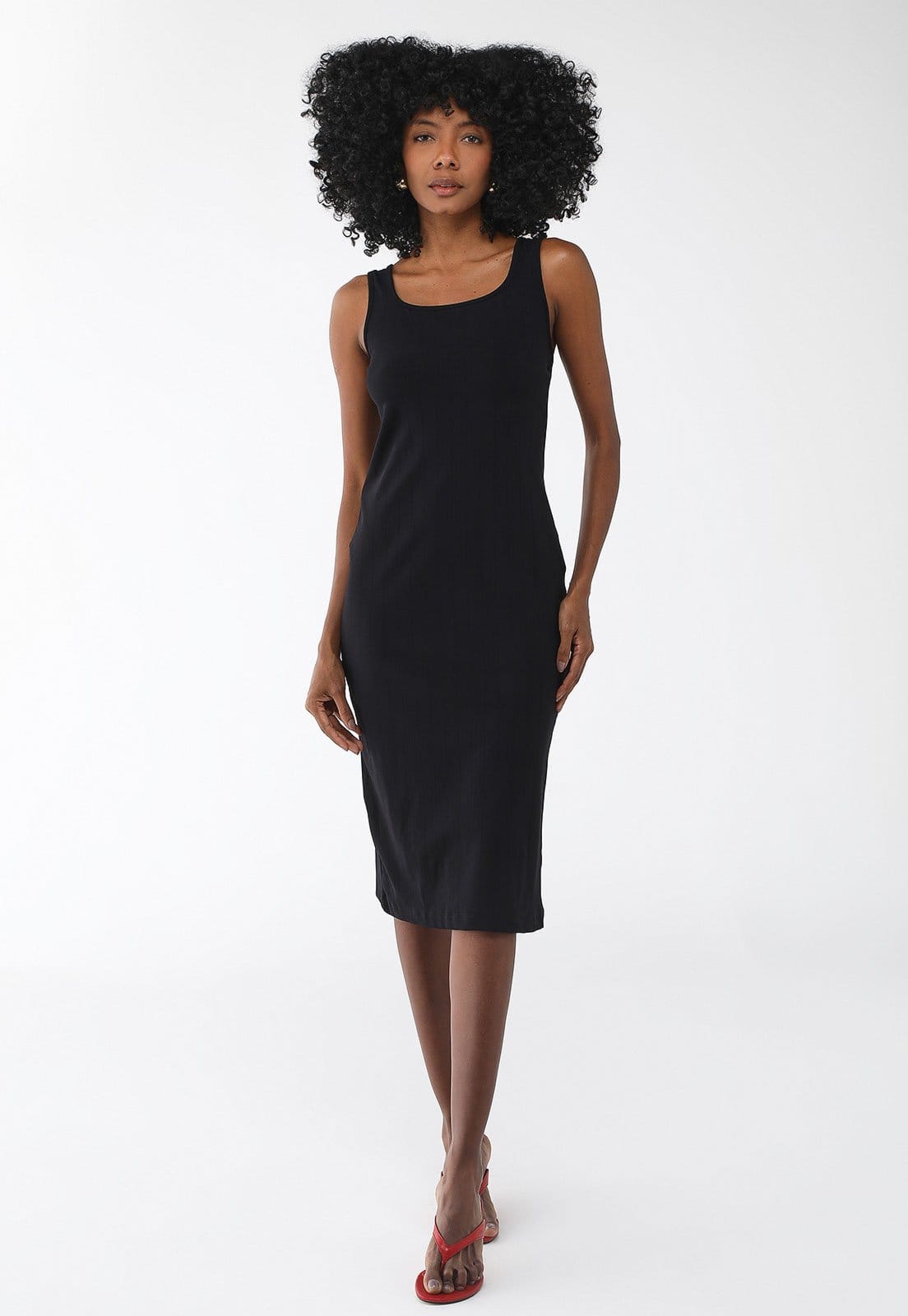 Vestido Canelado Forum Midi de Alça