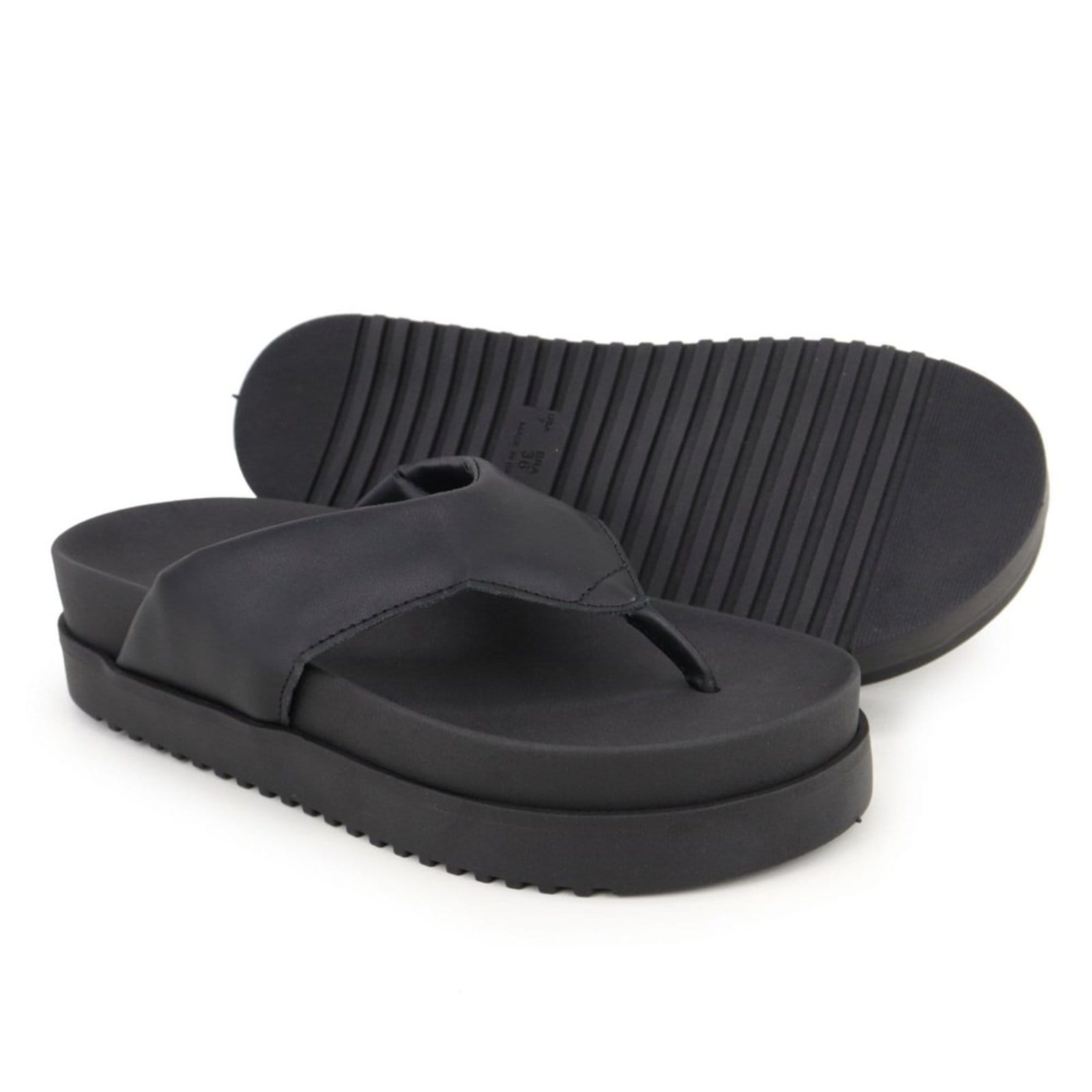 Vista 2 Sandália Chinelo Casual Plataforma Papete Macio Nine4 preto