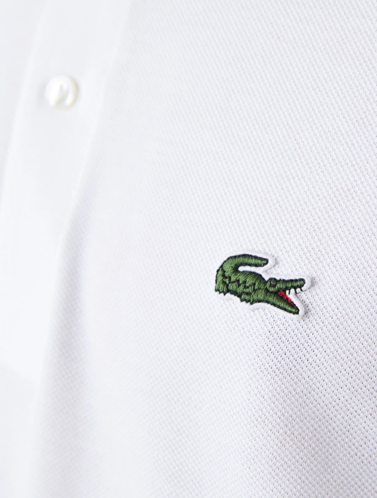 Vista 2 Polo Lacoste Masculina Classic Fit Piquet Navy Stripes Branca Dixen branco navy