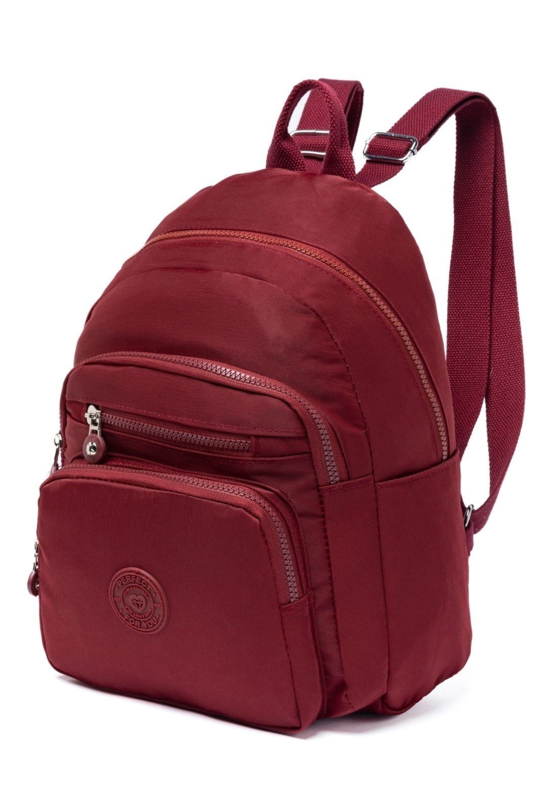 Vista 2 Mochila Bolsa Mini Feminina Escolar Resistente Trabalho Espaçosa Faculdade Perfect For You vermelho