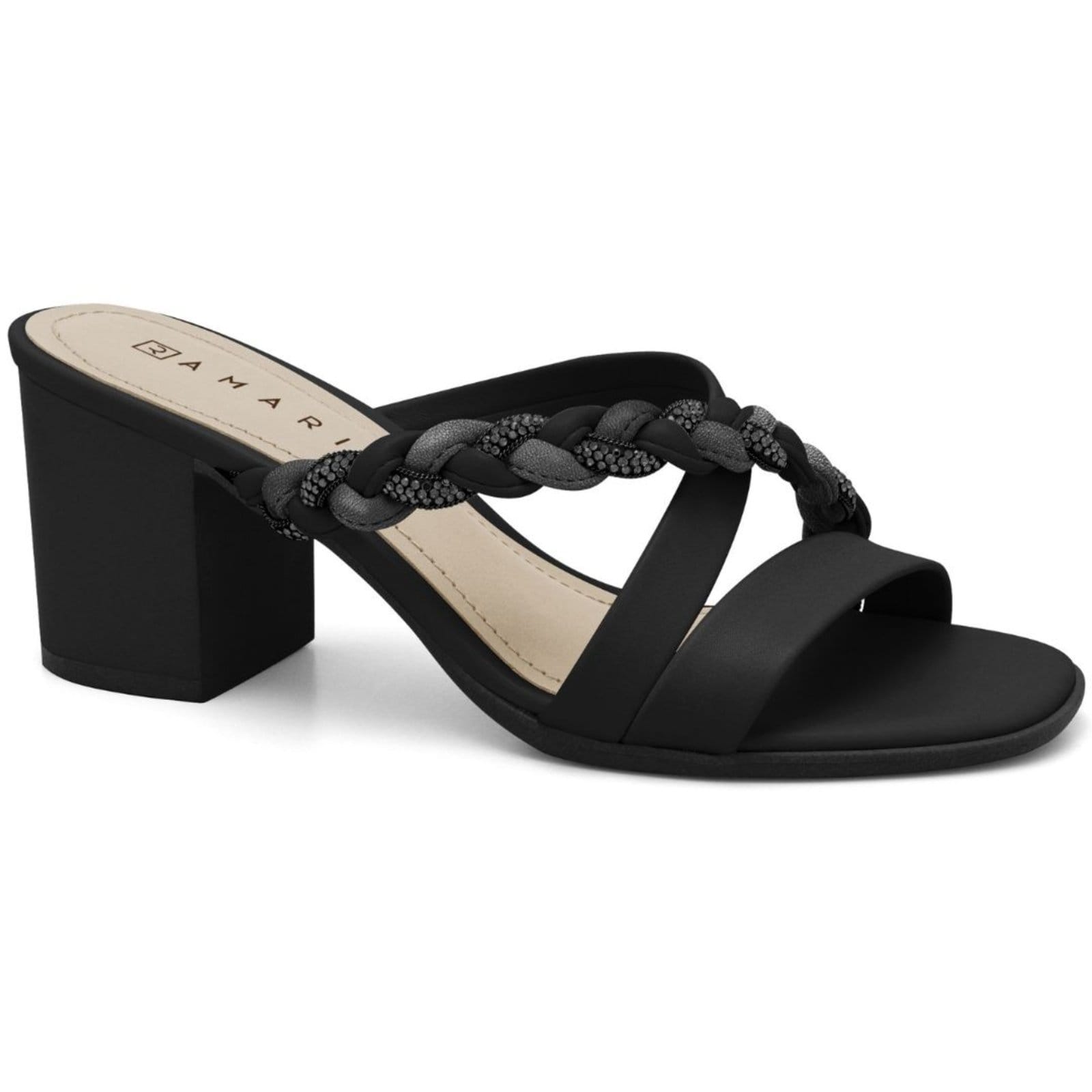 Tamanco Feminino Salto Bloco Strass Ramarim 2431201-6