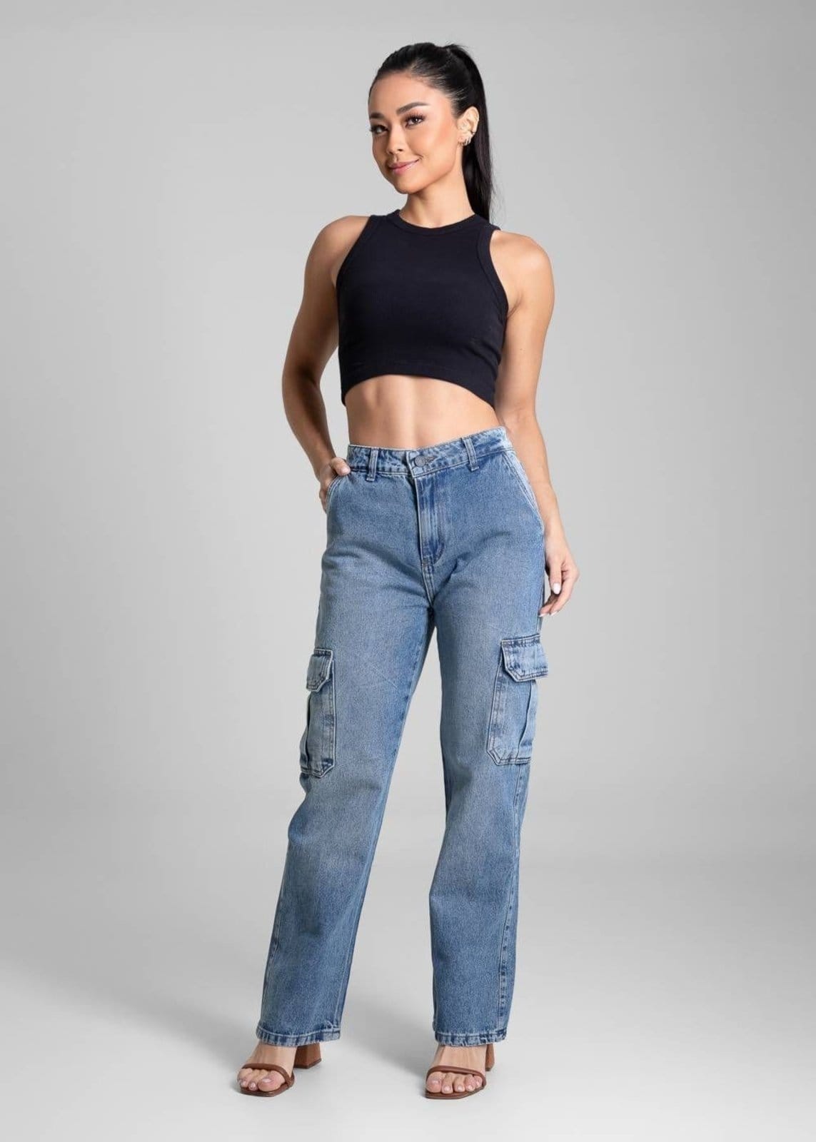 Vista 2 Calça Jeans Sawary Reta Petit - 280858 Sawary azul