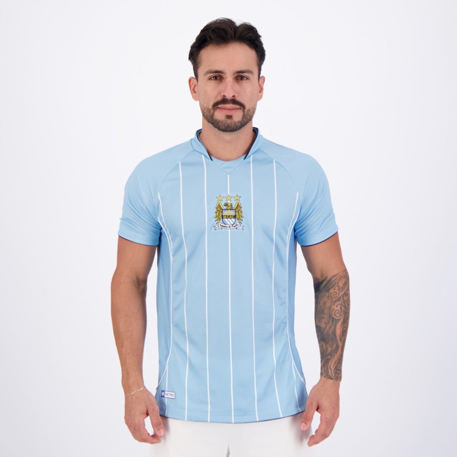 Vista principal Camisa Manchester City Retrô 2008 Retrômania azul