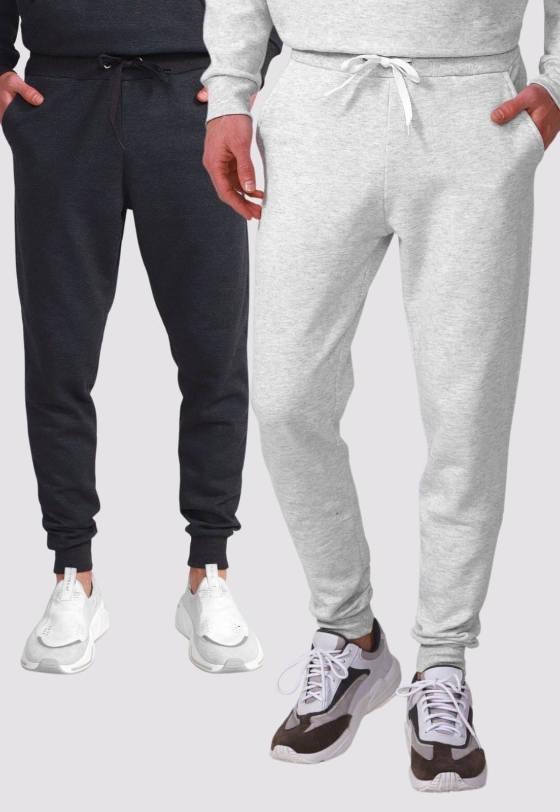 Vista principal Kit 2 Calças Masculinas Moletom Lisas Benellys Básicas Chumbo e Claro Benellys cinza/grafite