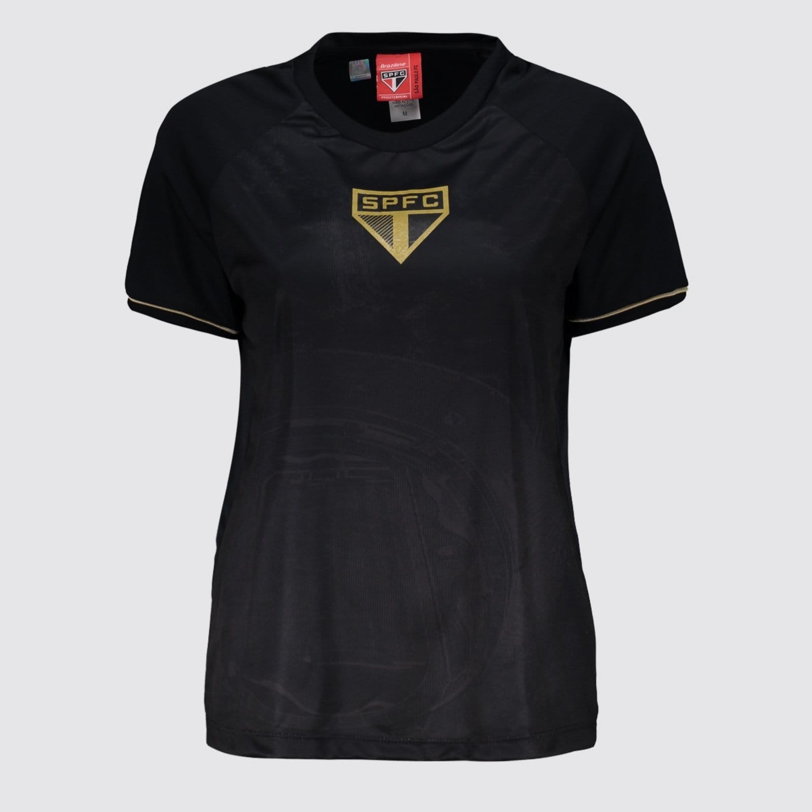Vista principal Camisa São Paulo Frequência Feminino Preta braziline preto
