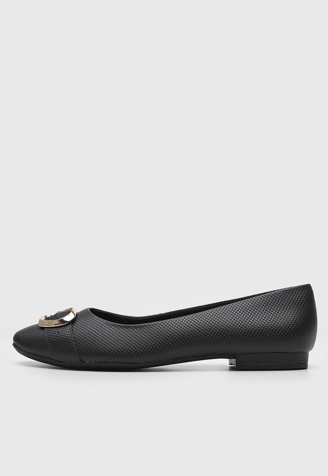 Vista principal Sapatilha Feminina Usaflex Bico Quadrado Preta Usaflex preto