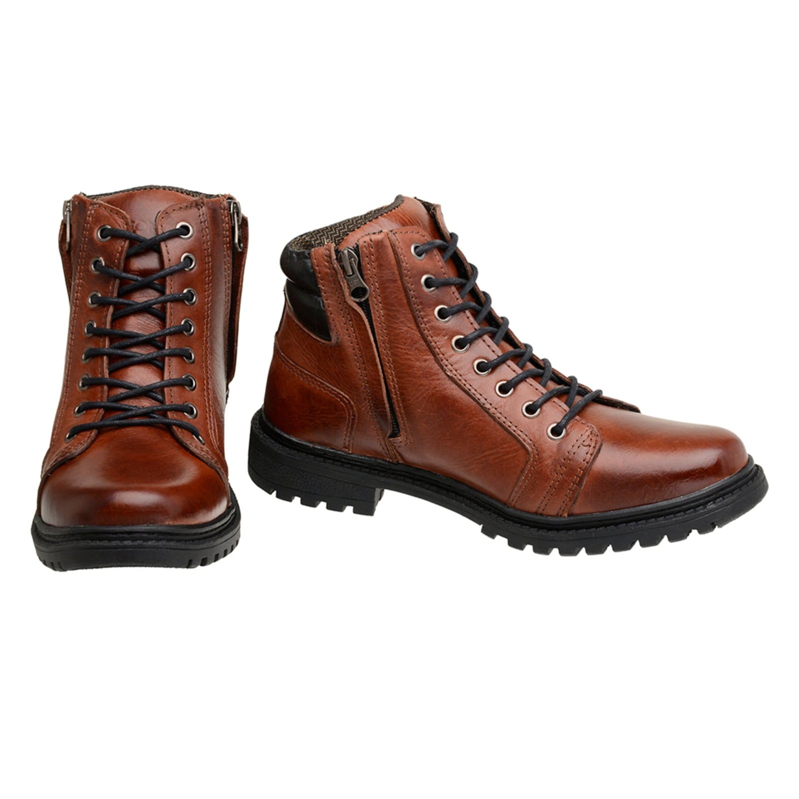 Vista 2 Bota Couro Accona Masculina Dois Zíperes 2484403LM Accona marrom