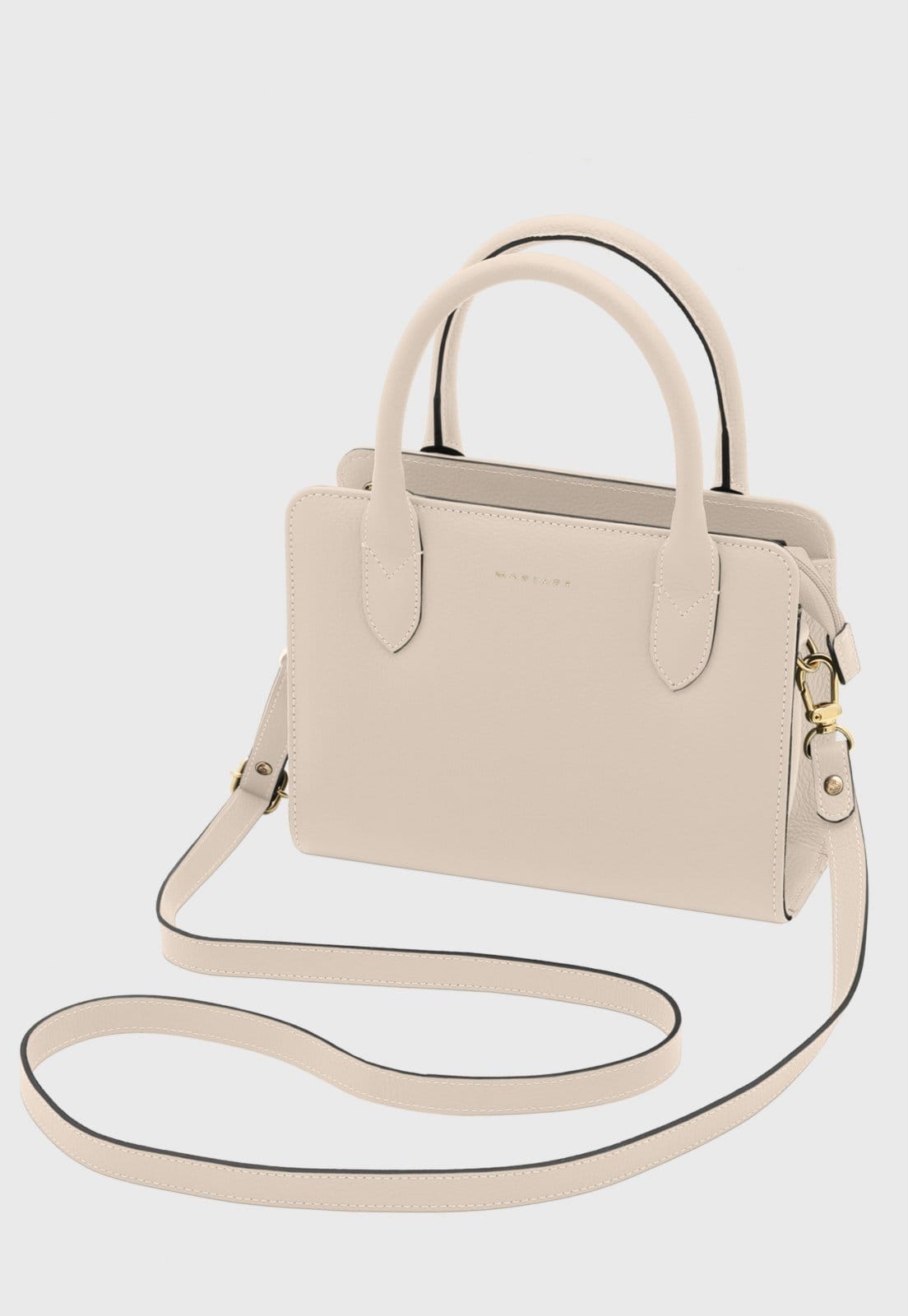 Vista 2 Bolsa Transversal de Couro Mariart Mangaba Off White Mariart off-white white