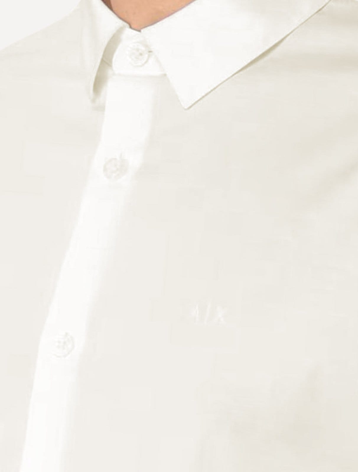 Vista 2 Camisa Armani Exchange Masculina Cotton Slim Fit Mono Logo Off-White Armani Exchange off-white white