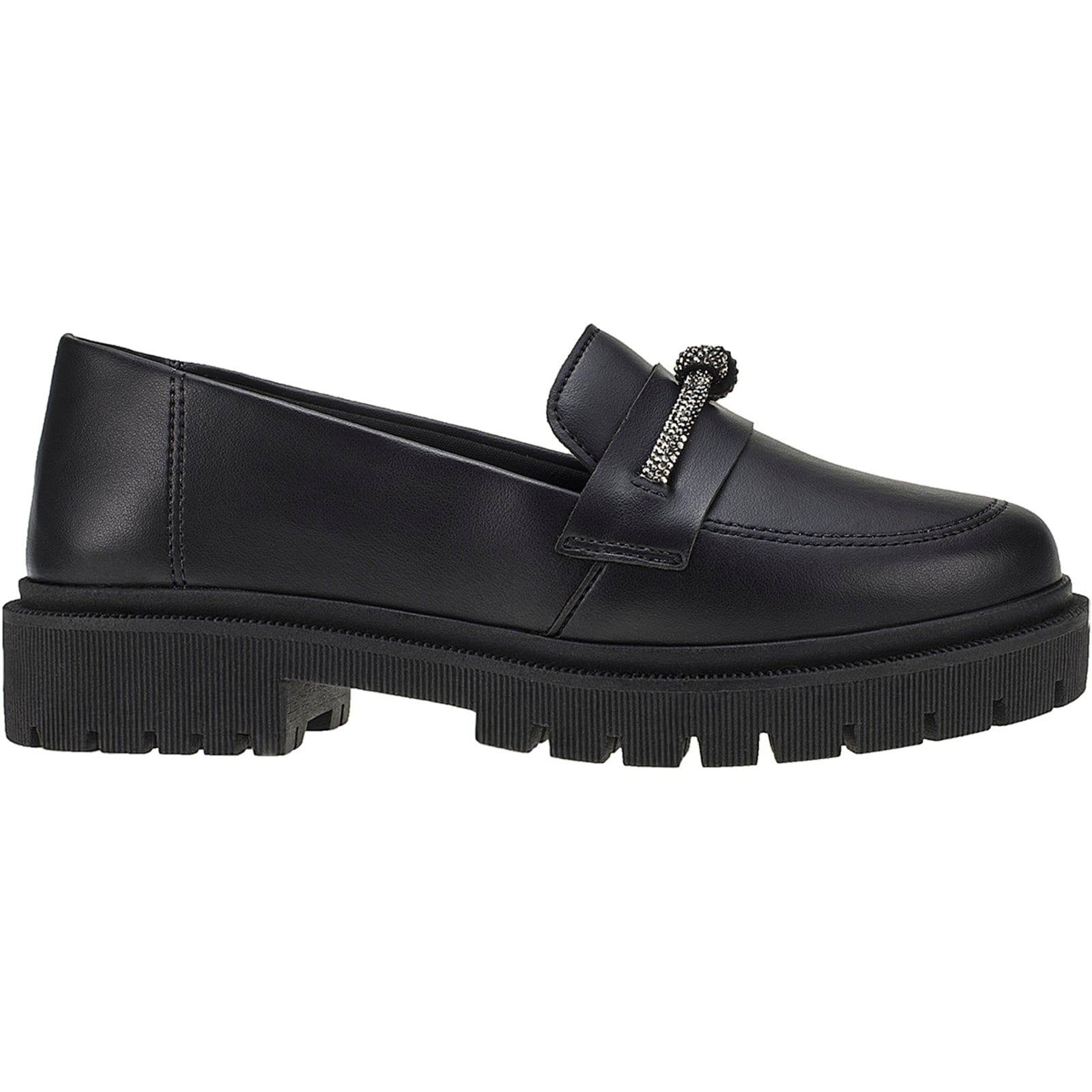 Mocassim Feminino Lóris Shoes Tratorado Bico Redondo com Enfeite Strass Brilho - 2