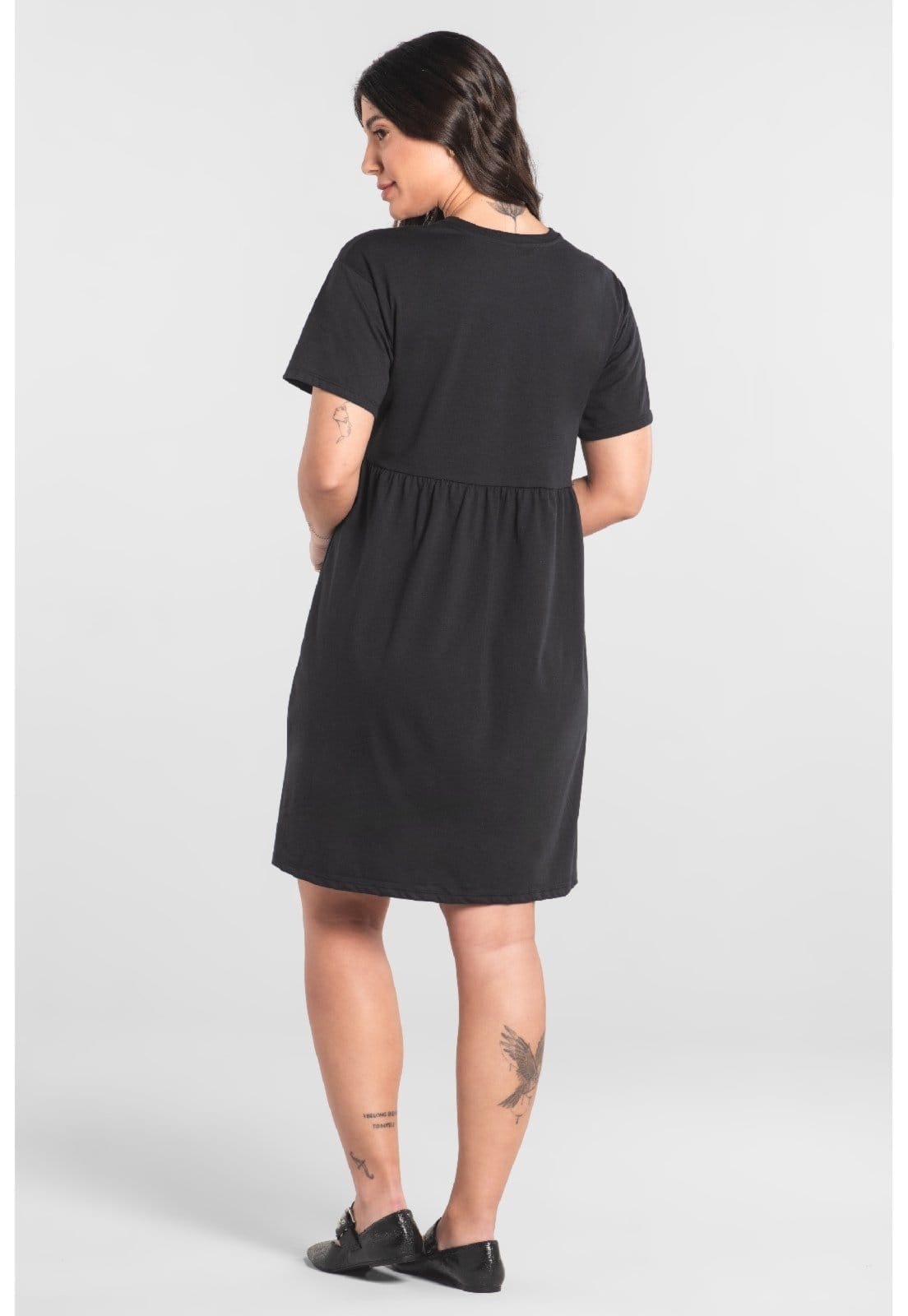 Vista 2 Vestido de Manga Curta em Algodão Just Basic JUST BASIC preto