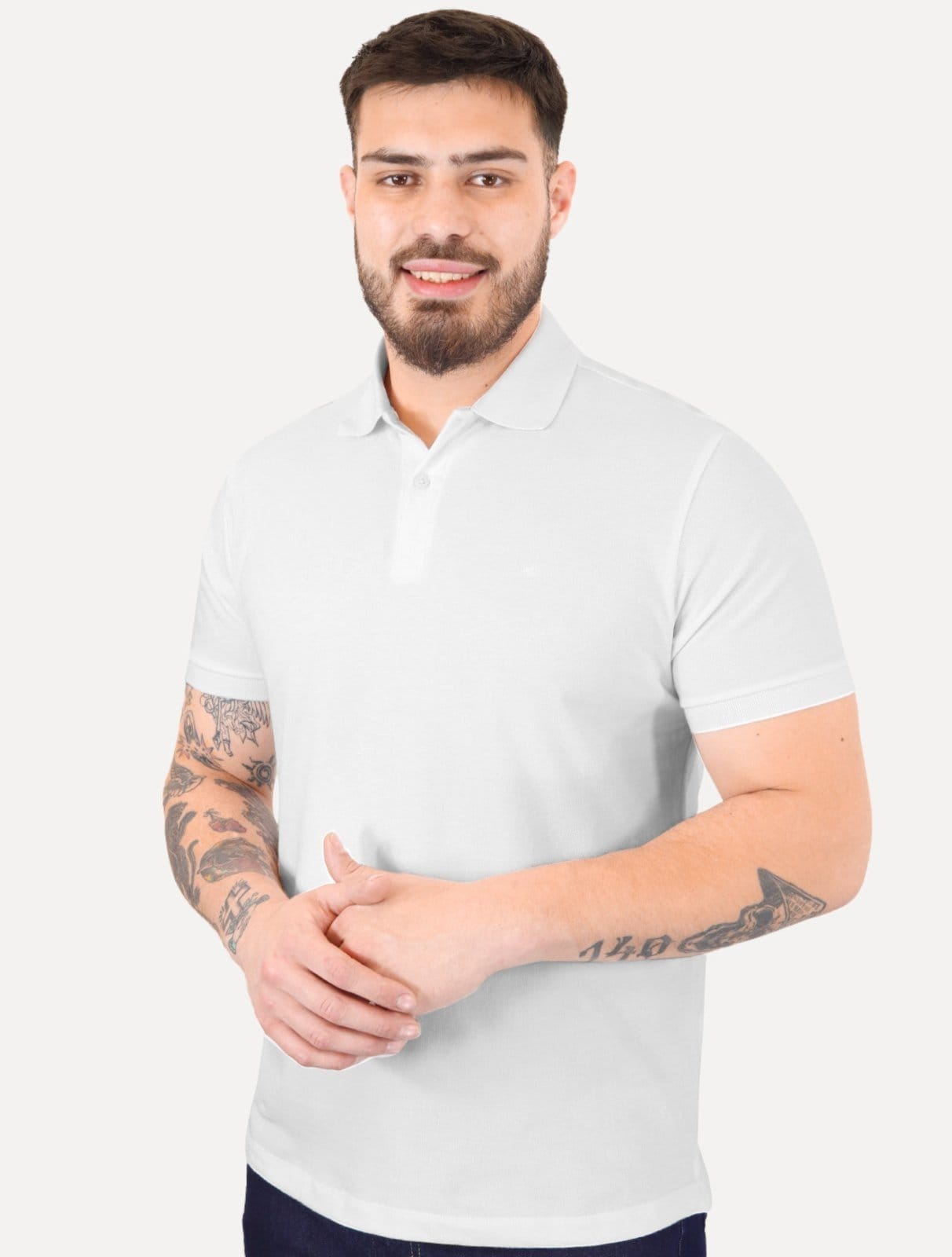 Polo Calvin Klein Masculina Piquet Regular Básica Mono Sem Friso Branca