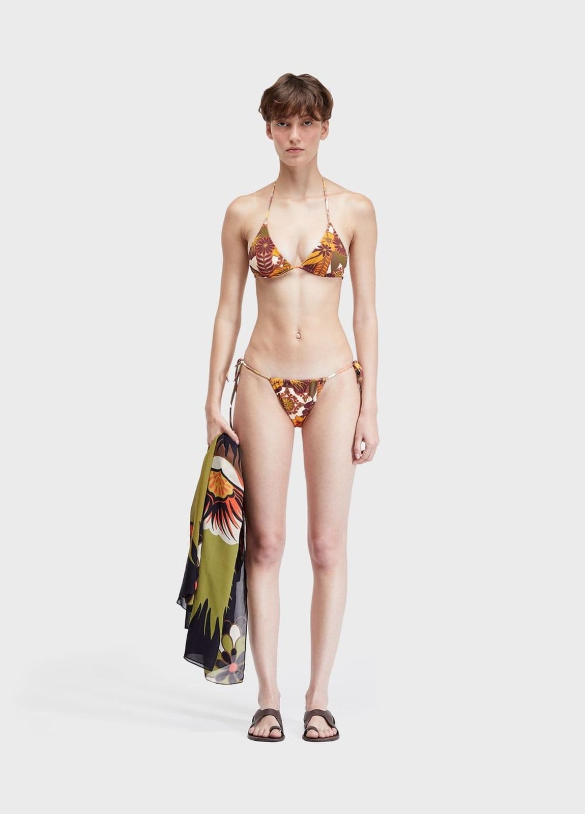 Biquíni lacinho franzido garden party