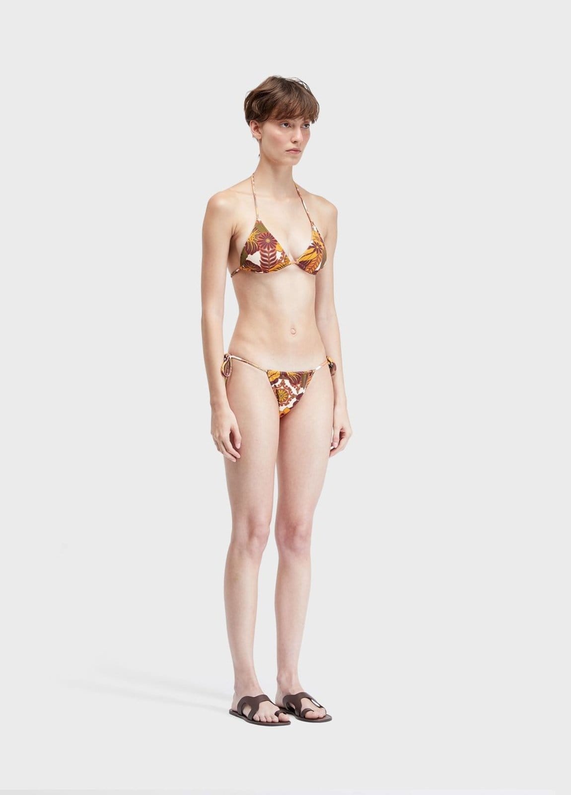 Vista 2 Biquíni lacinho franzido garden party Osklen off-white