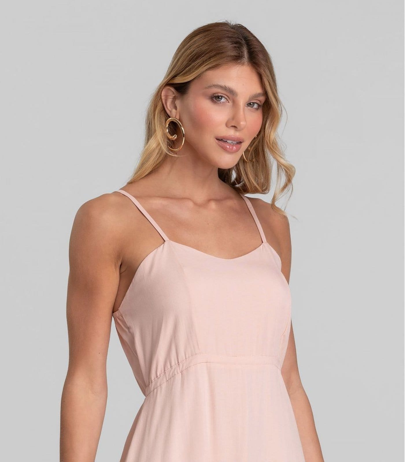 Vista 2 Vestido Longo Feminino De Alça Em Viscose Dianna Dianna marrom