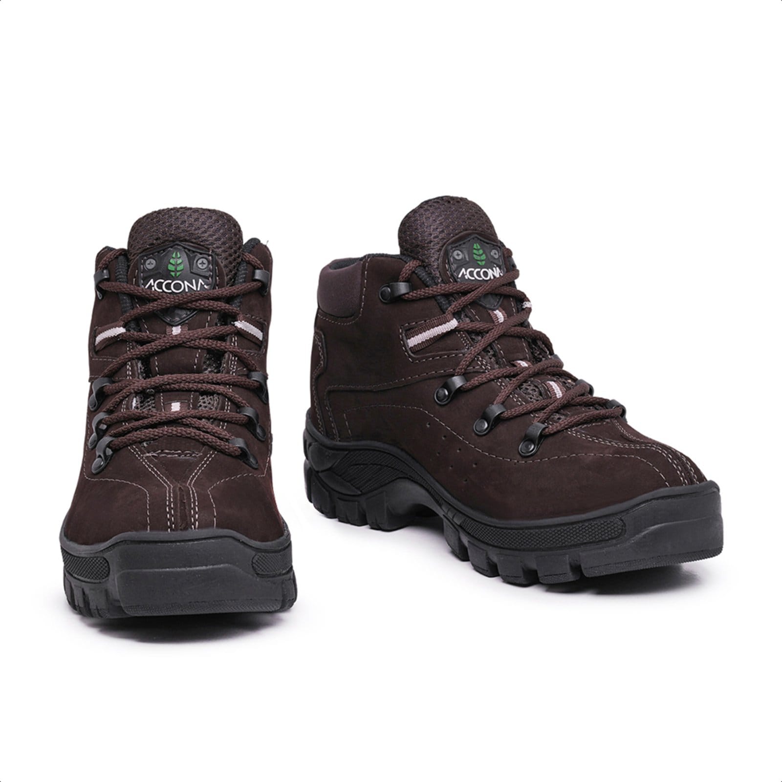 Vista 2 Coturno Adventure Accona em Couro 100M Accona marrom