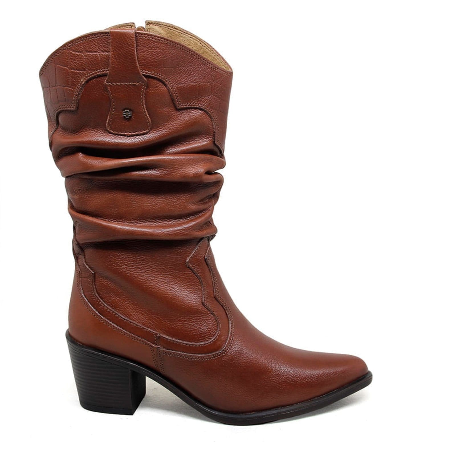 Vista principal Bota New Western Couro Mogno - NWE003 Perlatto marrom