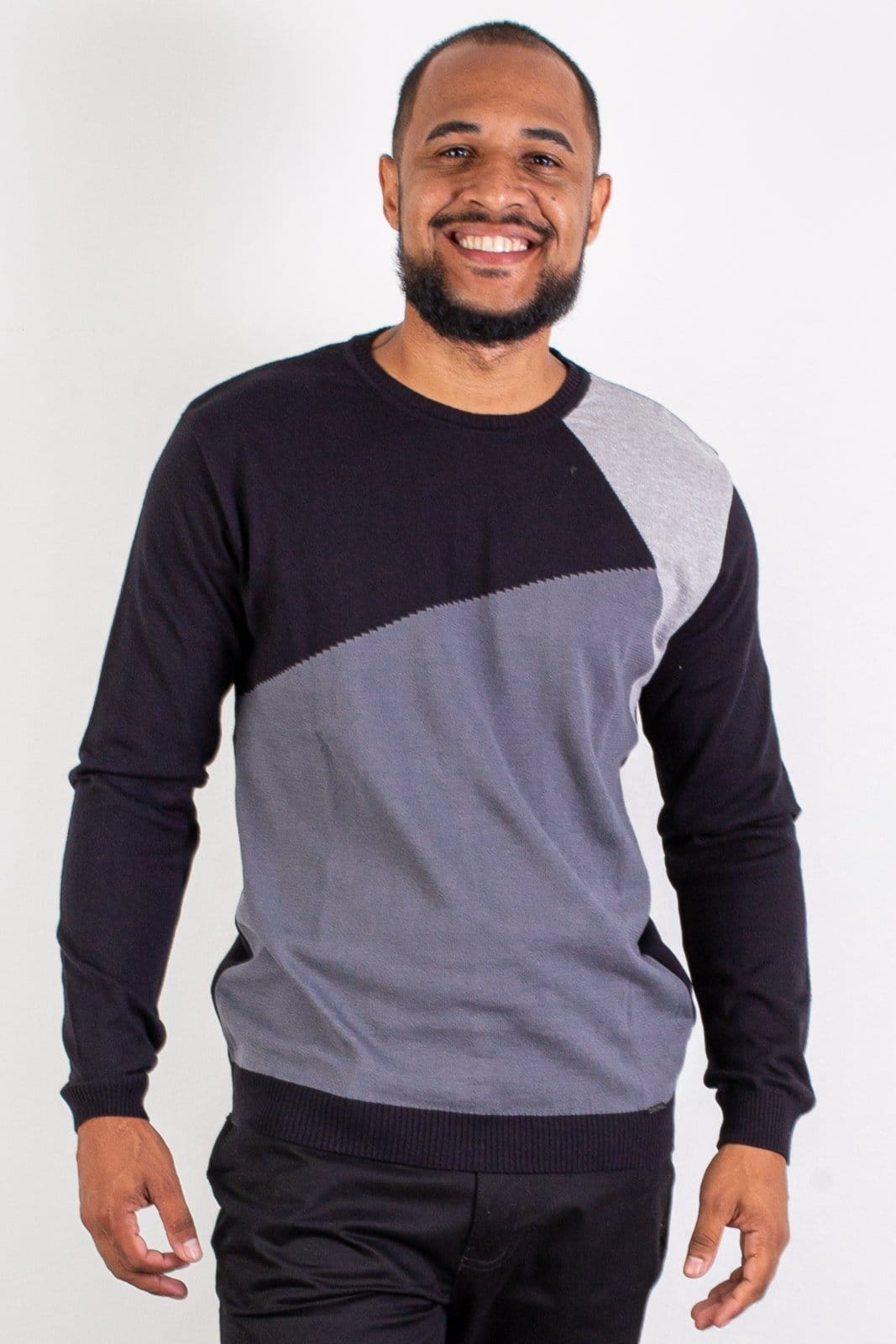 Vista principal Blusa masculina de malha 50008 Enluaze preto