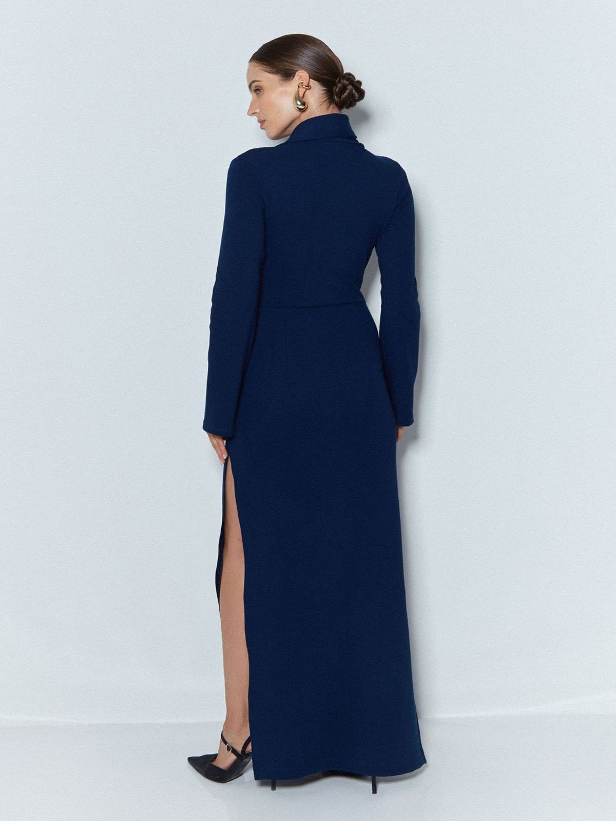 Vista 2 Vestido Longo Zen Decote Em V ZEN azul marinho