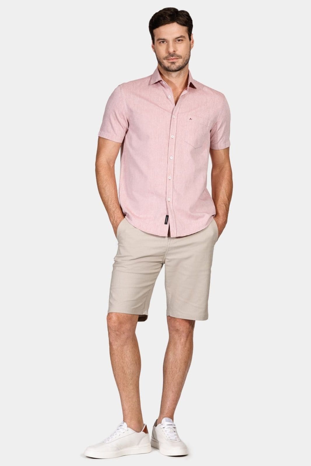 Vista 2 Camisa Aramis Regular Bolso Colors Telha Aramis incolor