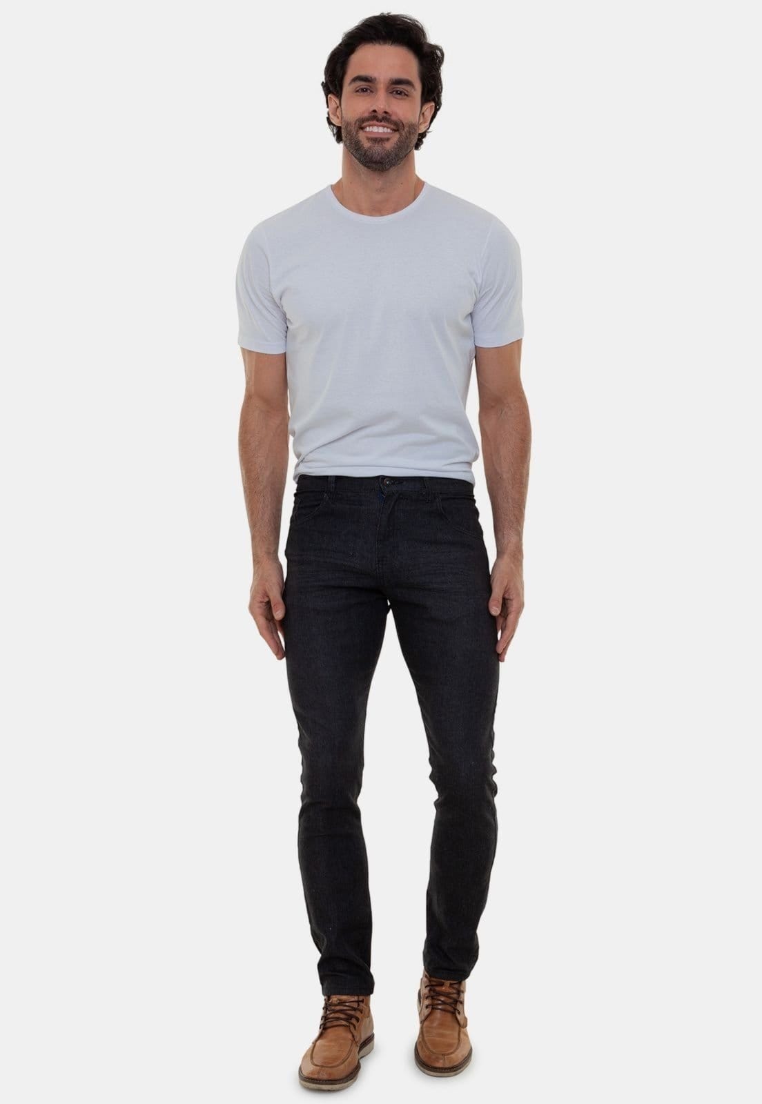 Vista 2 Calça Preta Jeans Masculina Versatti Tradicional Berlim Versatti preto