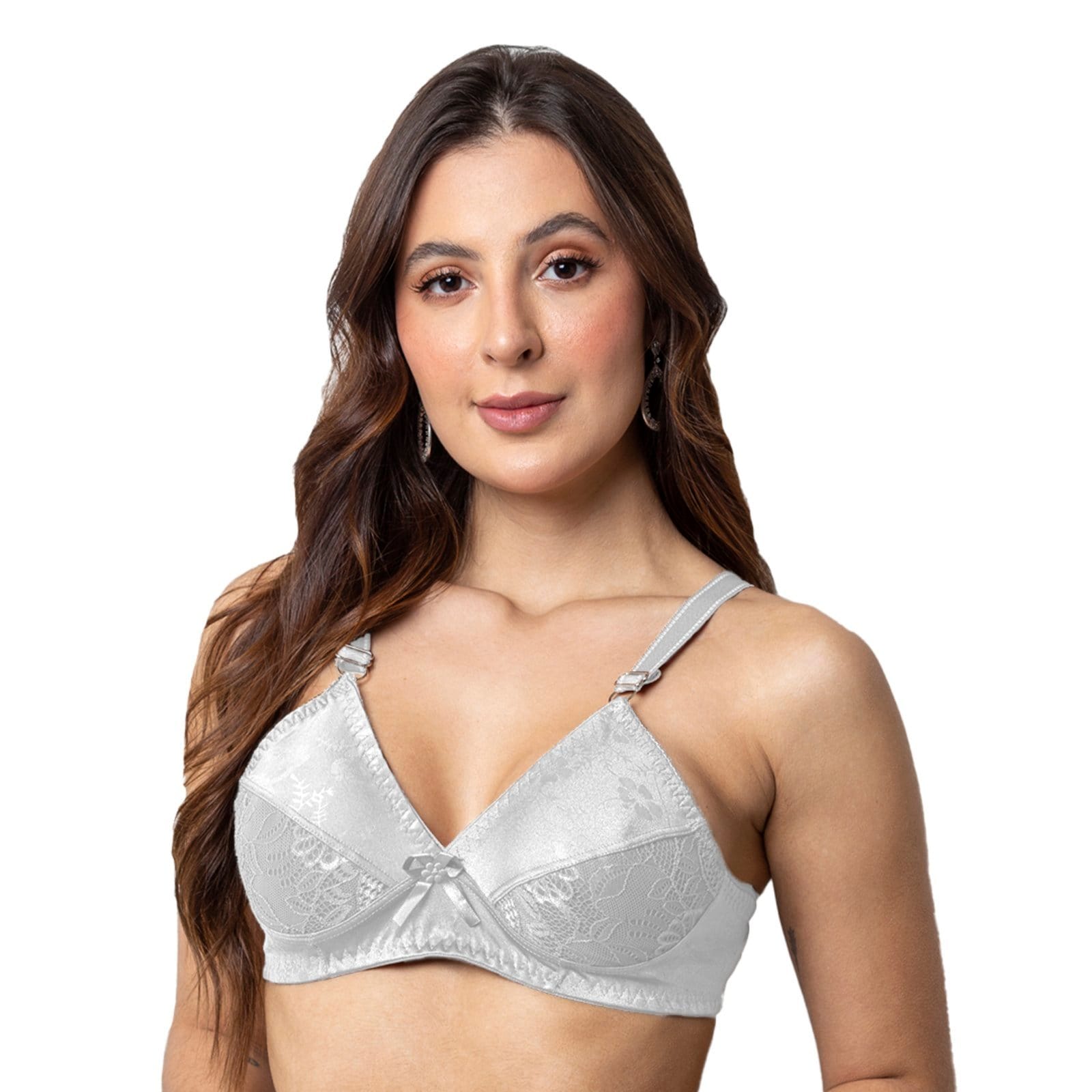 Sutiã Gabi Lingerie Sem Bojo Moda Elegante Confortável Soutien Básico Detalhado Renda Feminino