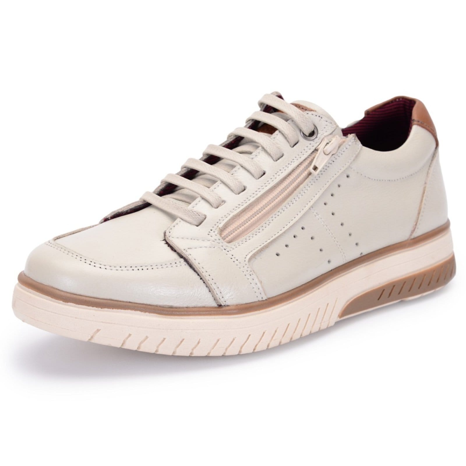 Vista principal Sapatênis Tênis Casual Ferrile Em Couro Off White 15288 Ferrile off-white white