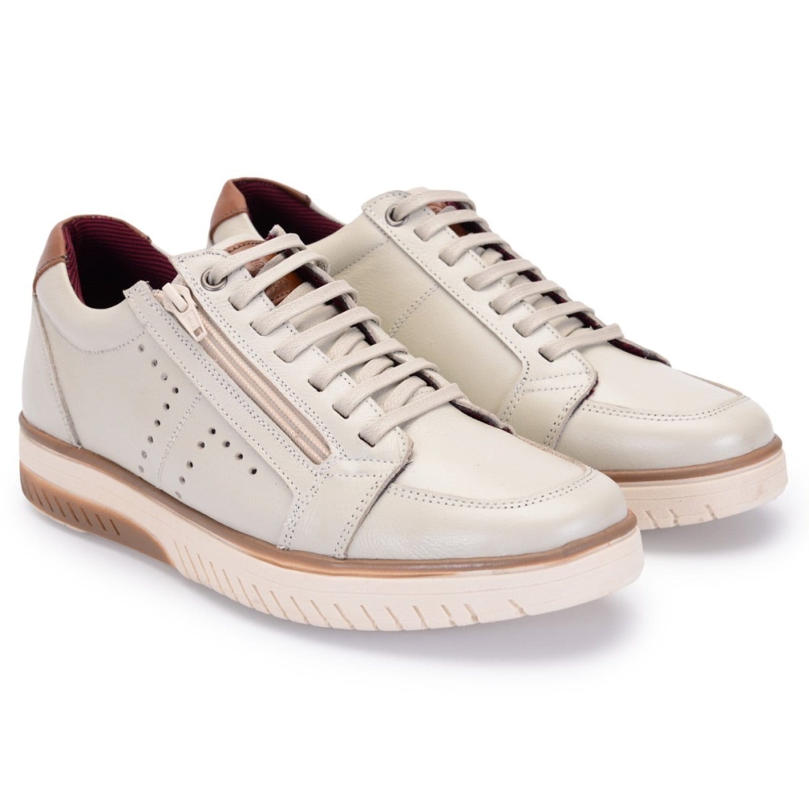 Vista 2 Sapatênis Tênis Casual Ferrile Em Couro Off White 15288 Ferrile off-white white